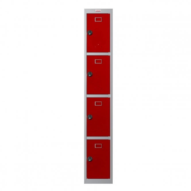 Phoenix Safes 300D 4 Door Personal Locker PL1433GRC with Combination Lock - Red